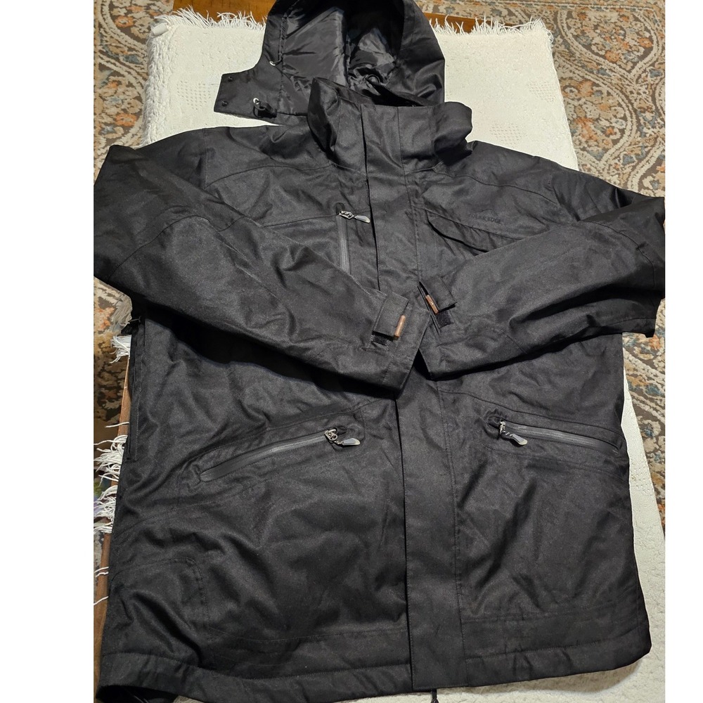 PolarEdge Platinum Series Mens 3-in-1 Ski Jacket Black Water Resistant Large